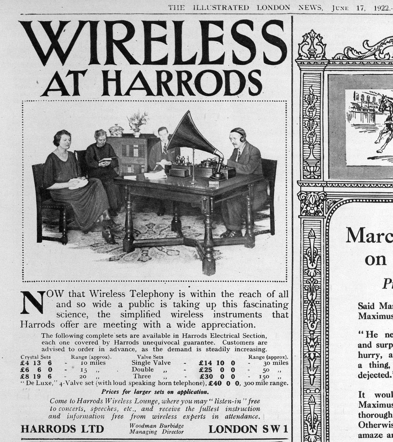 wireless on sale at Harrods